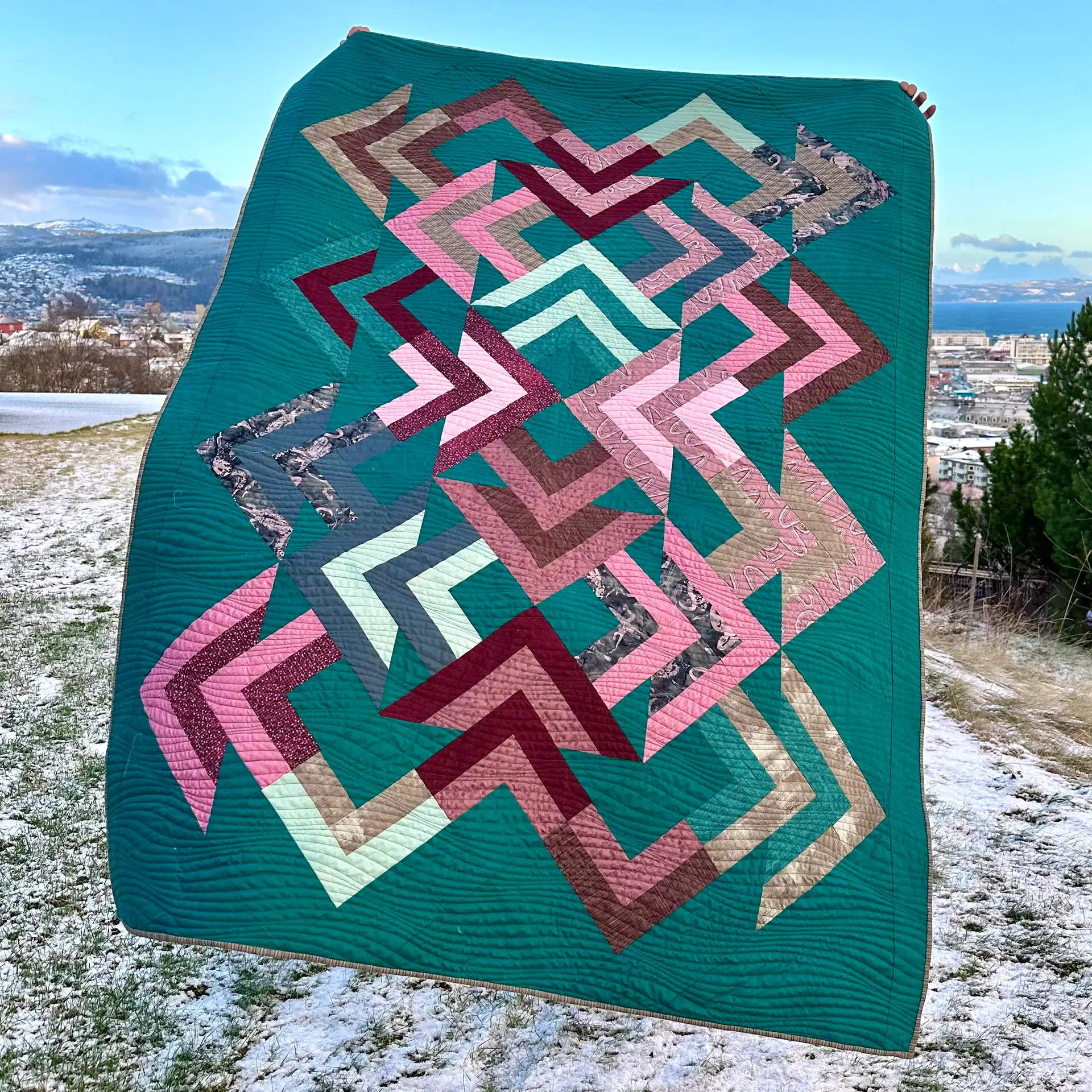 Nested Cabin Quilt i hagen