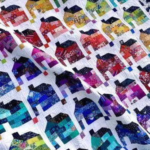 Nærbilde Rainbow Village Quilt