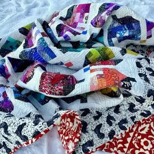 Rainbow Village Quilt i snøen