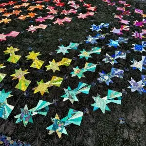 Nærbilde av Cosmic Stars Quilt