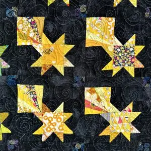 Nærbilde av Cosmic Stars Quilt