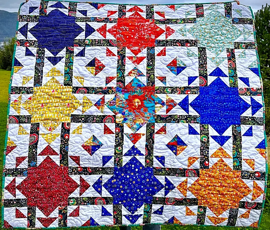 Watercolors Quilt i vinden