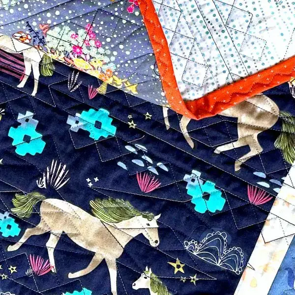 Horses Quilt Nærbilde