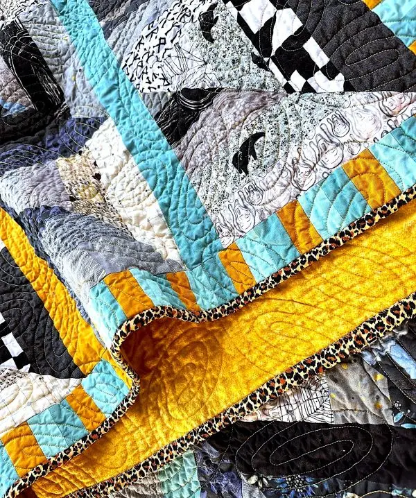 Lucky Log Cabin Quilt nærbilde